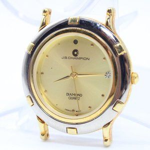 J.B Champion Watch Face Mens Multi-Toned Stainless Steel Classic French Movt